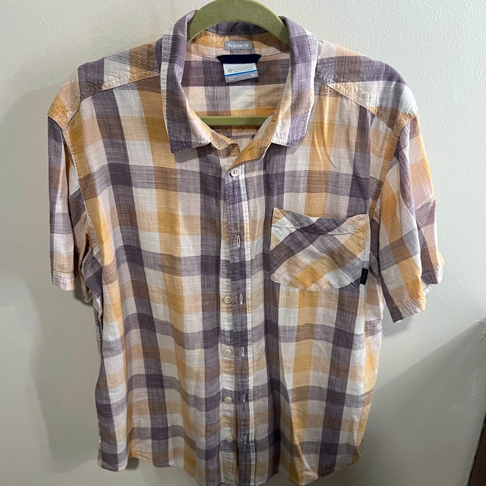 Columbia Men’s Shirt XL Purple/Yellow Gold